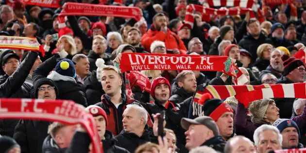Liverpool fans sing before Real Madrid match in which Caoimhin Kelleher played