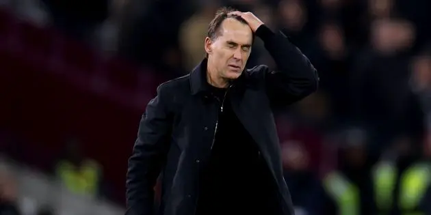Julen Lopetegui watches West Ham in anguish