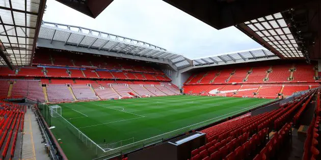 An empty Anfield before Liverpool women played against Manchester United