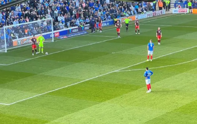Owen Beck was goaded by Portsmouth fans as he went off injured at Fratton Park