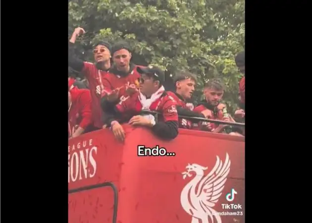 Diogo Jota was furious at Wataru Endo during Liverpool parade