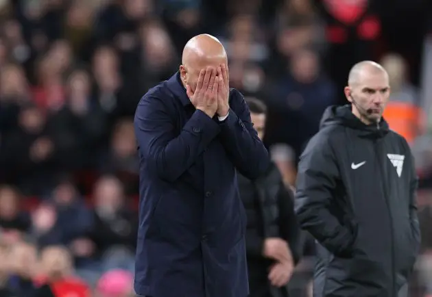 Arne Slot was furious with Liverpool's first-half performance against Southampton at Anfield