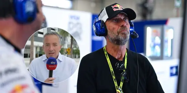 Jurgen Klopp watches the F1 as Sky Sports reporter criticises him