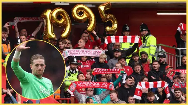 Jordan Pickford saw the funny side of taunts from Liverpool fans at Anfield on Saturday