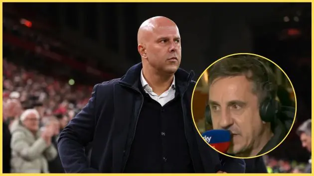 Gary Neville believes that Arne Slot's job at Liverpool should be under no threat