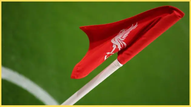 A photo of one corner flag at Anfield