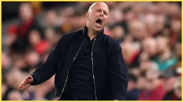 Arne Slot howls with fury during Liverpool's match against Galatasaray