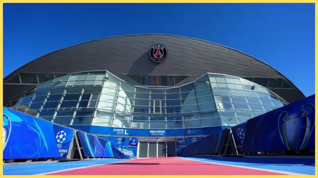 General view outside the stadium prior to the UEFA Champions League 2025/26 Quarter-Final First Leg match between Paris Saint-Germain FC and Liverpool FC at Parc des Princes