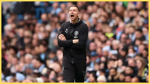 Pepijn Lijnders, assistant manager of Manchester City reacts during the Emirates FA Cup Quarter Final match between Manchester City and Liverpool at Etihad Stadium