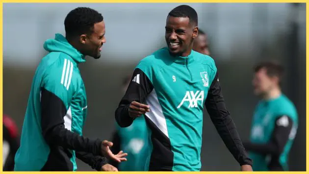 Alexander Isak trained with the Liverpool squad on Tuesday ahead of their match against PSG