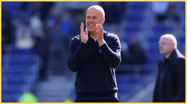 Arne Slot applauds after Liverpool's Merseyside derby win over Everton