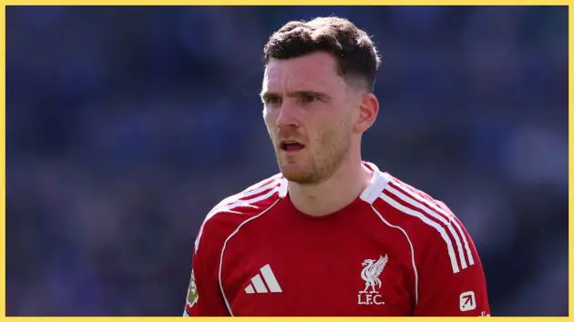 Andrew Robertson of Liverpool during the Premier League match between Everton and Liverpool at Hill Dickinson Stadium