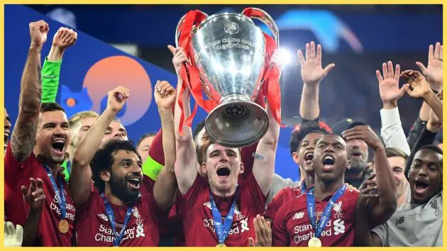 Andy Robertson of Liverpool lifts the Champions League Trophy after winning the UEFA Champions League Final between Tottenham Hotspur and Liverpool at Estadio Wanda Metropolitano