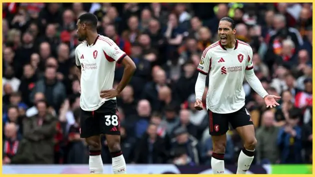Ryan Gravenberch and Virgil van Dijk react angrily at Old Trafford