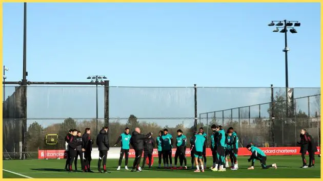 Liverpool players are put through their paces at the AXA Training Centre