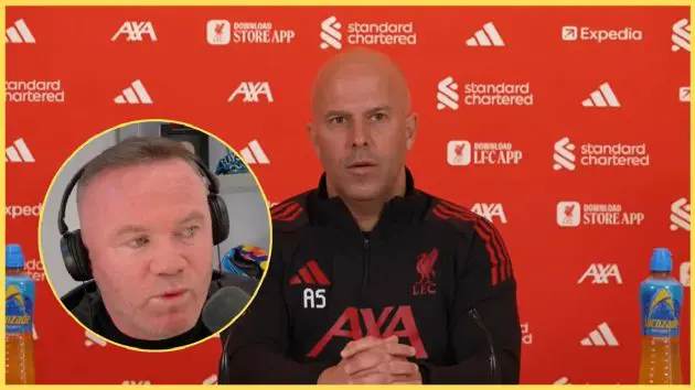 Wayne Rooney is 'split' on whether or not Liverpool should sack Arne Slot