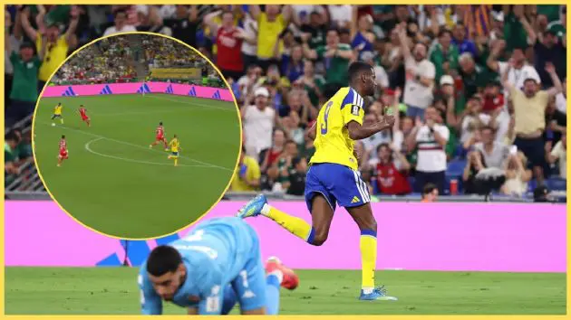 Alexander Isak scored for Sweden in their 5-1 rout of Tunisia