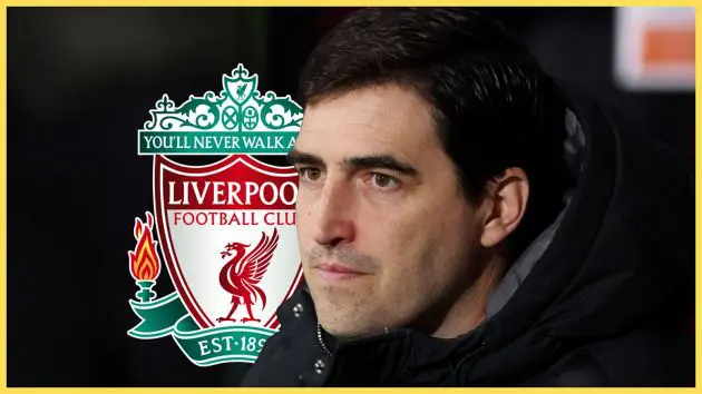 Liverpool manager Andoni Iraola looks on during Bournemouth game in the Premier League.