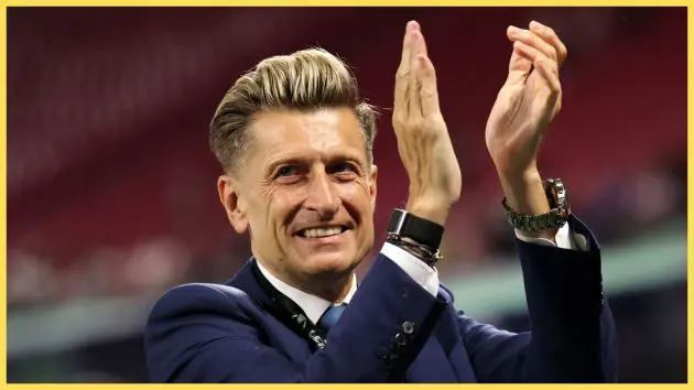 Crystal Palace chairman Steve Parish enthusiastically claps his hands.