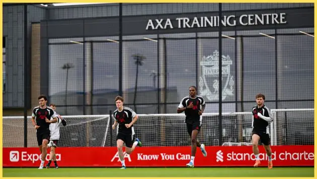 Liverpool players are put through their paces at the AXA Training Centre