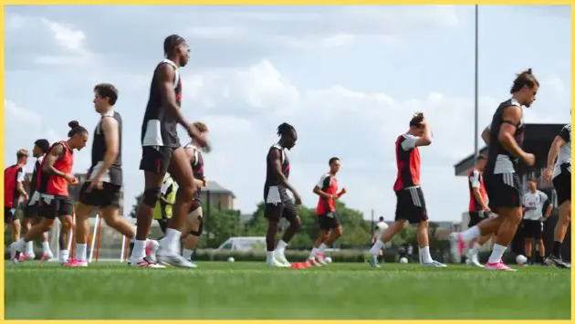 Liverpool players are put through their paces during training in Chicago